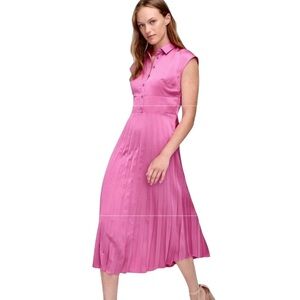 J.Crew Pink Pleated Maxi  Shirt Dress Size 4 NWT